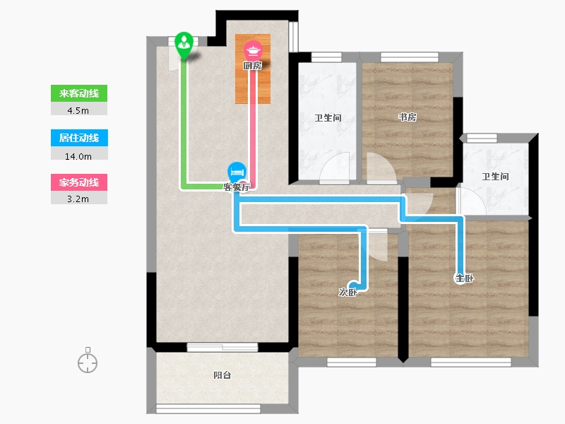 浙江省-杭州市-明煦源赋里-71.00-户型库-动静线