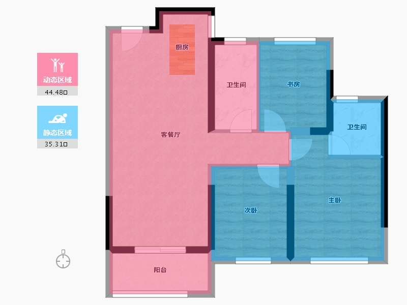 浙江省-杭州市-明煦源赋里-71.00-户型库-动静分区