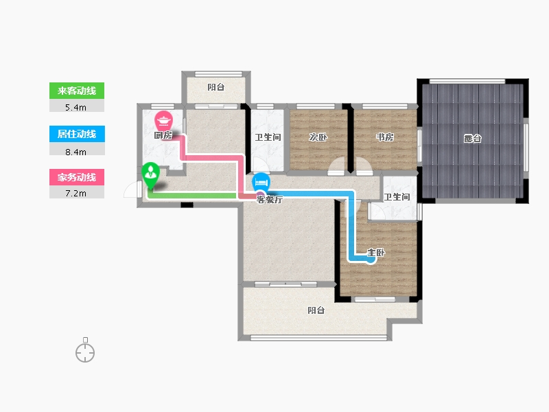 湖南省-益阳市-青春里-110.00-户型库-动静线