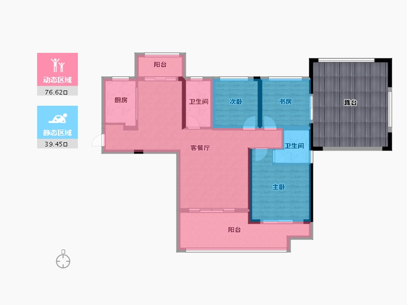 湖南省-益阳市-青春里-110.00-户型库-动静分区