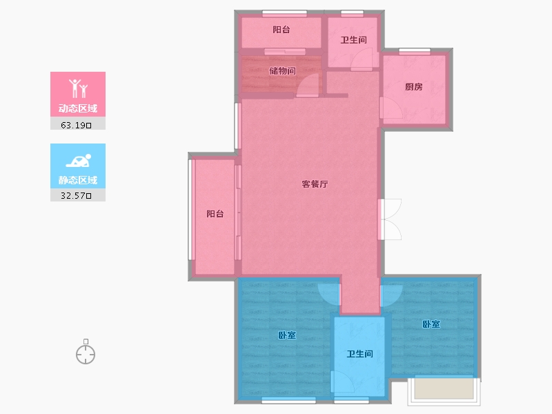 浙江省-杭州市-枫柏兰庭-86.01-户型库-动静分区