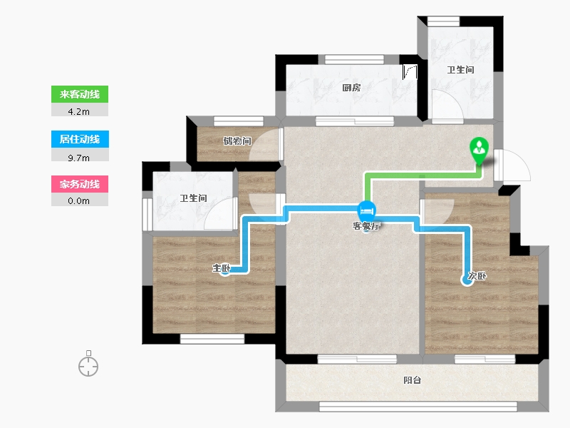 浙江省-杭州市-如沐清晖城-61.01-户型库-动静线