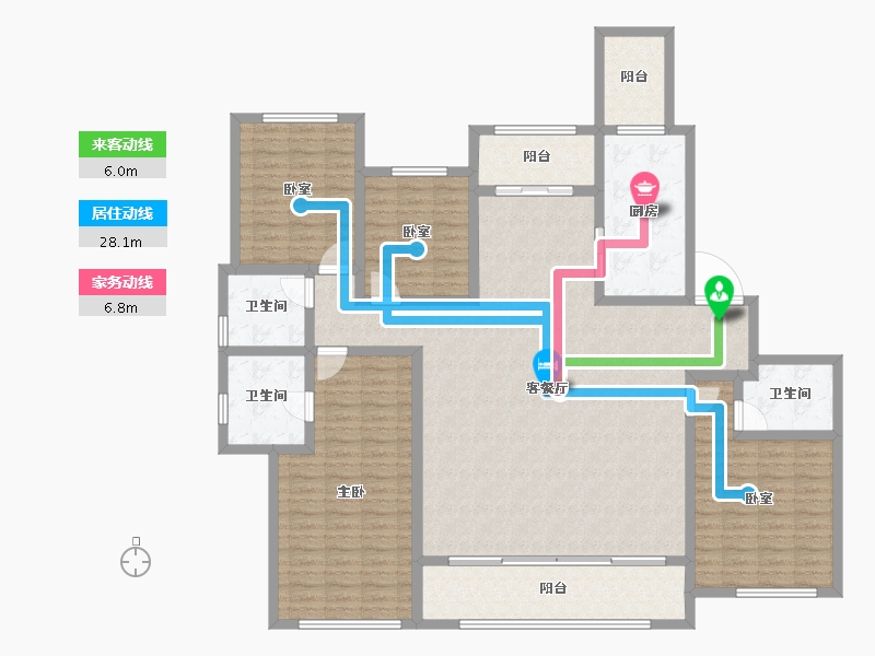 甘肃省-兰州市-兰石豪布斯卡-163.96-户型库-动静线