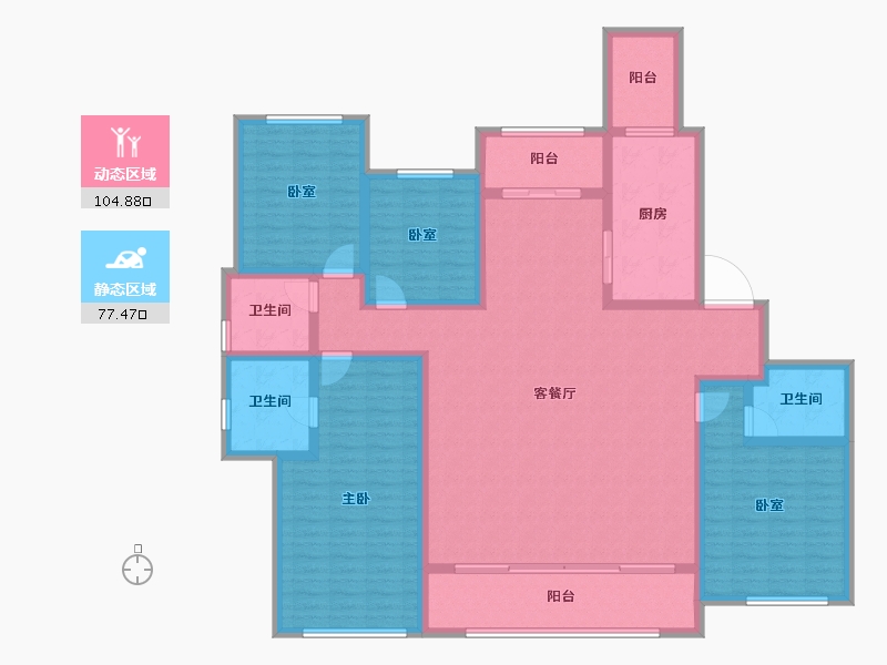 甘肃省-兰州市-兰石豪布斯卡-163.96-户型库-动静分区