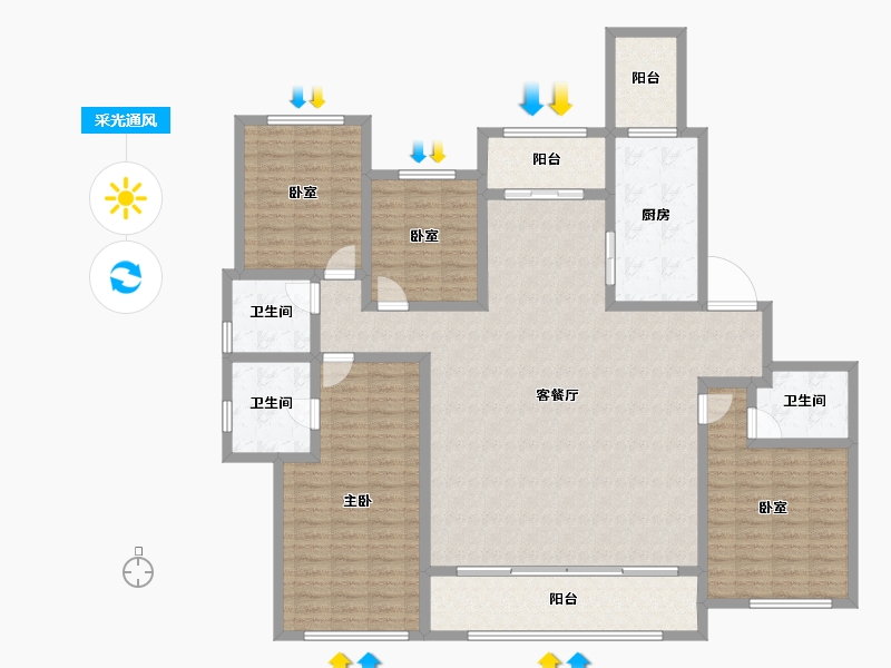 甘肃省-兰州市-兰石豪布斯卡-163.96-户型库-采光通风