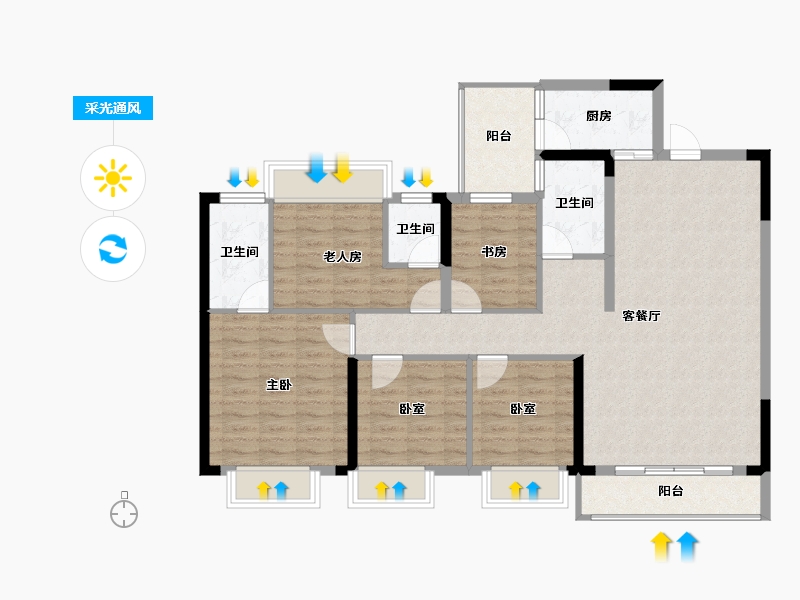 广西壮族自治区-南宁市-天池山中脊-111.69-户型库-采光通风