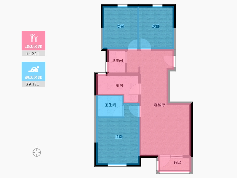 北京-北京市-佳悦丽庭·住宅-73.99-户型库-动静分区