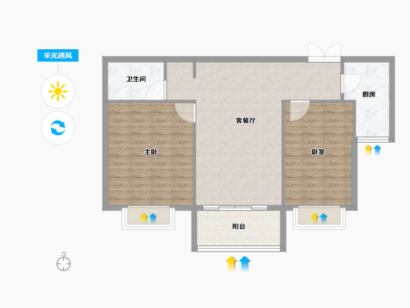 甘肃省-兰州市-盛世·悠山瑞景-80.00-户型库-采光通风