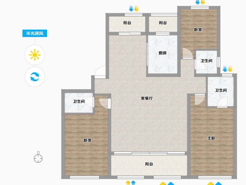 甘肃省-兰州市-兰石豪布斯卡-123.69-户型库-采光通风