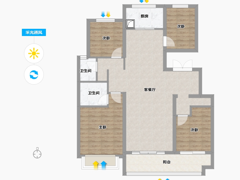 山东省-临沂市-城开上府-190.00-户型库-采光通风