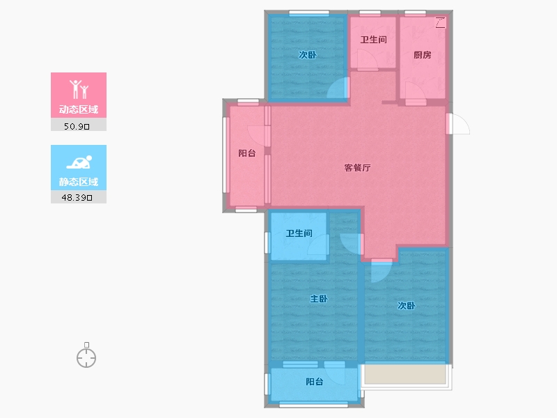 河北省-张家口市-洋河盛景-100.00-户型库-动静分区