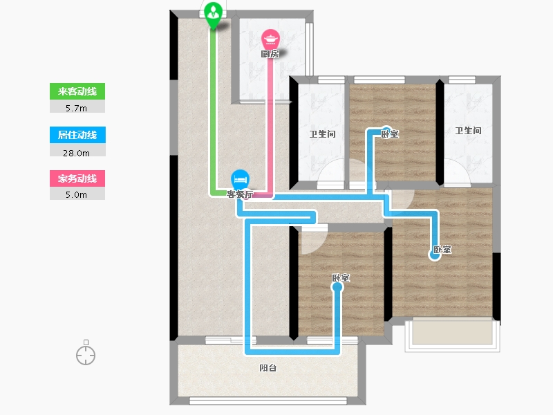 甘肃省-兰州市-蓝光雍锦阁-85.60-户型库-动静线