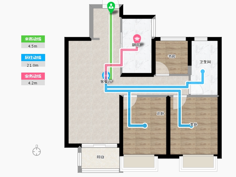 甘肃省-兰州市-兰州融创城-75.20-户型库-动静线