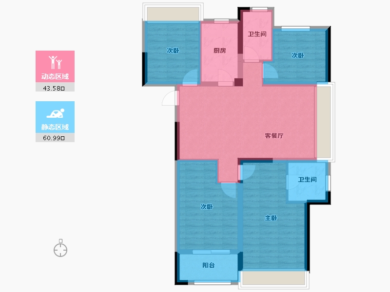 新疆维吾尔自治区-和田地区-昆仑小区-100.00-户型库-动静分区