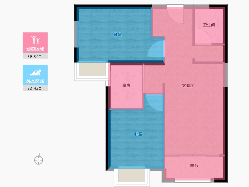 甘肃省-兰州市-兰州大名城-55.54-户型库-动静分区