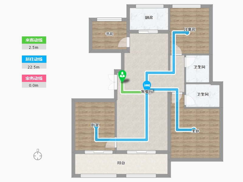 浙江省-杭州市-绿城茗春苑-100.00-户型库-动静线