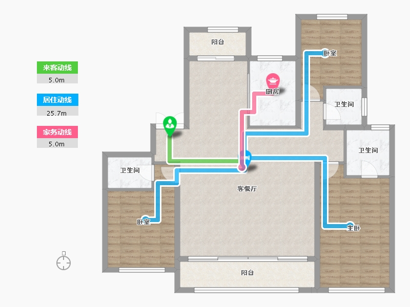 甘肃省-兰州市-兰石豪布斯卡-130.38-户型库-动静线