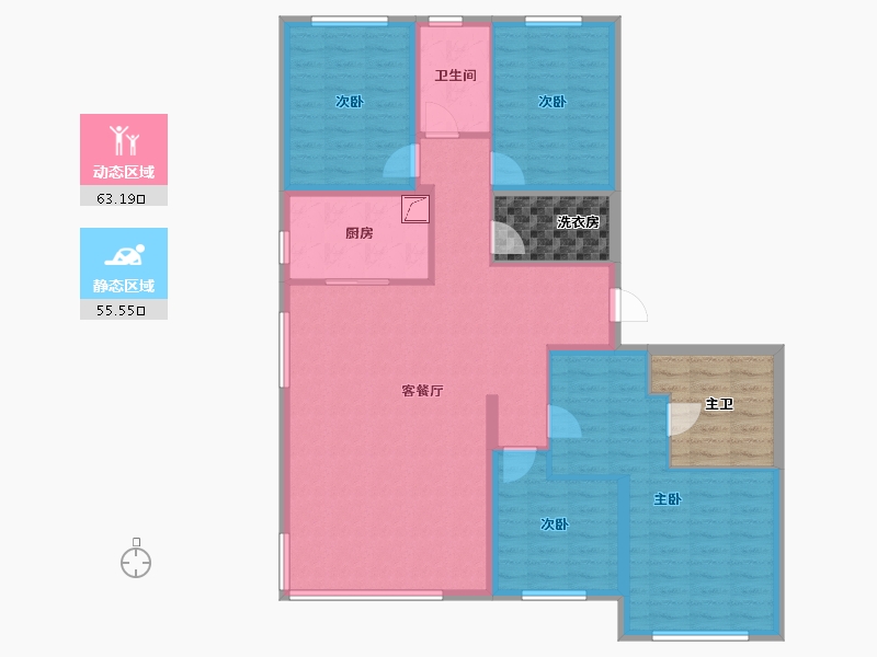 北京-北京市-长安悦玺-118.33-户型库-动静分区