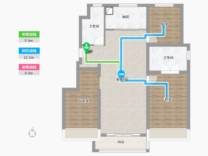 北京-北京市-中建宸庐云起-90.39-户型库-动静线