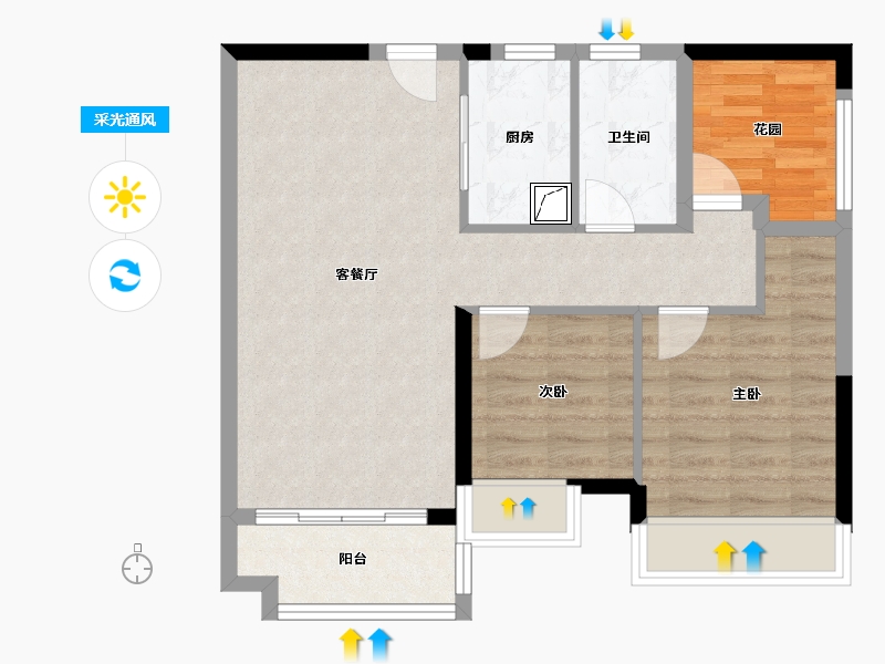 广东省-佛山市-捷和广场-67.40-户型库-采光通风