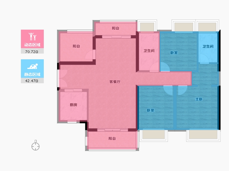 广东省-佛山市-保利中央公园-101.60-户型库-动静分区