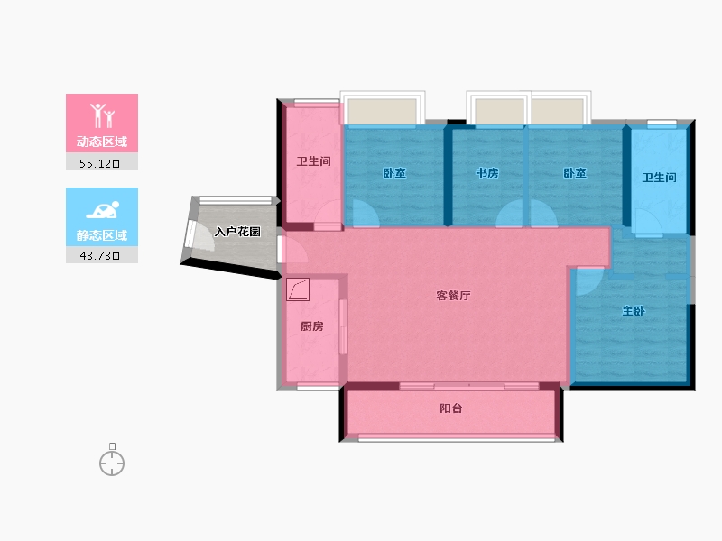 广东省-佛山市-首创·禧悦台-92.64-户型库-动静分区