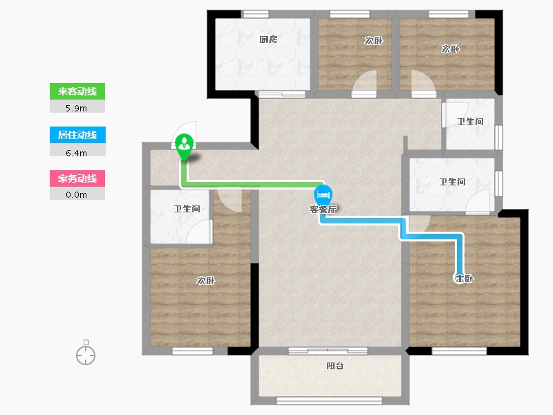 黑龙江省-哈尔滨市-绿地·东北亚国博城-110.39-户型库-动静线