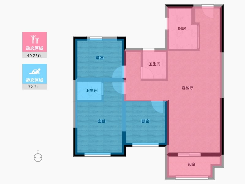 黑龙江省-哈尔滨市-绿地·东北亚国博城-72.06-户型库-动静分区