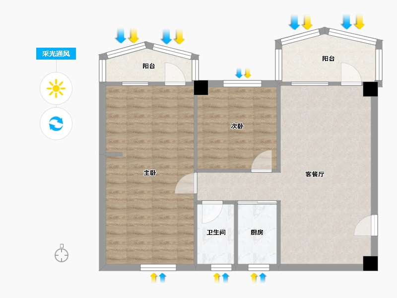 广东省-广州市-东兴苑-86.00-户型库-采光通风