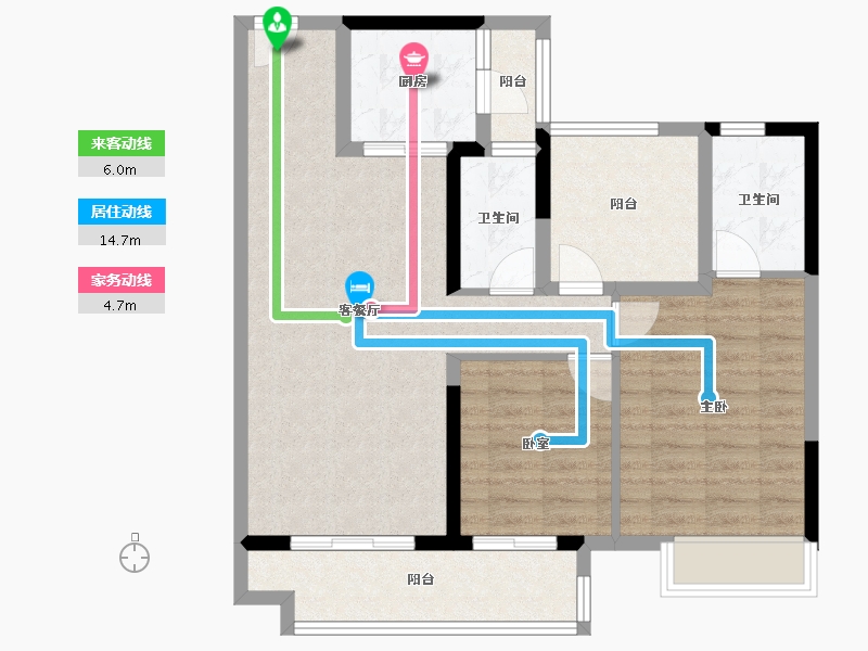 广东省-佛山市-保利中央公园-83.99-户型库-动静线