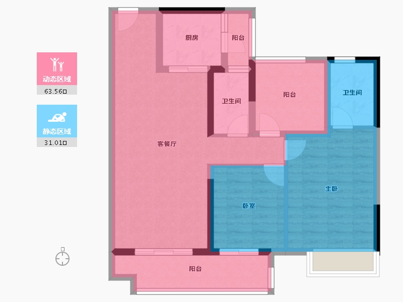 广东省-佛山市-保利中央公园-83.99-户型库-动静分区