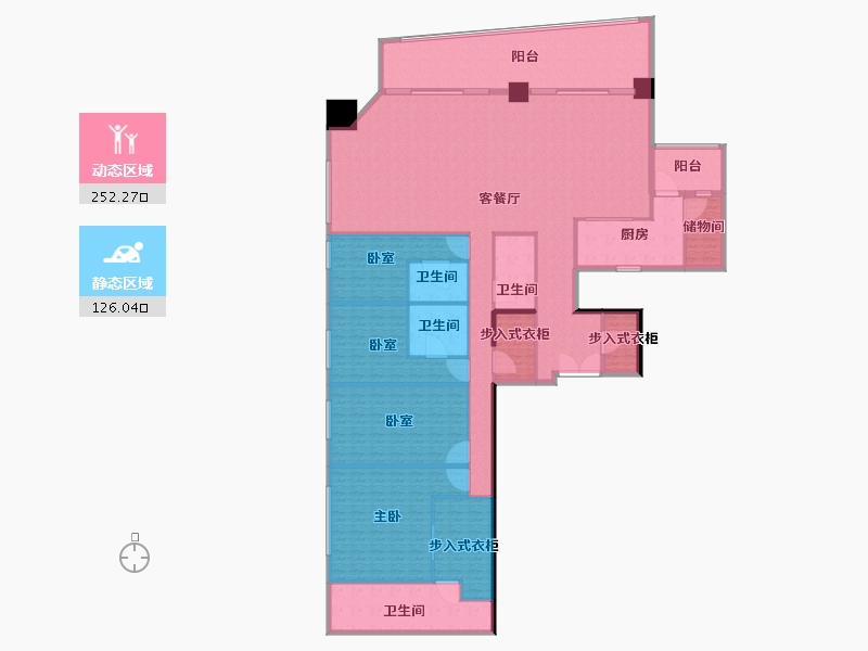 重庆-重庆市-重庆来福士住宅-352.96-户型库-动静分区