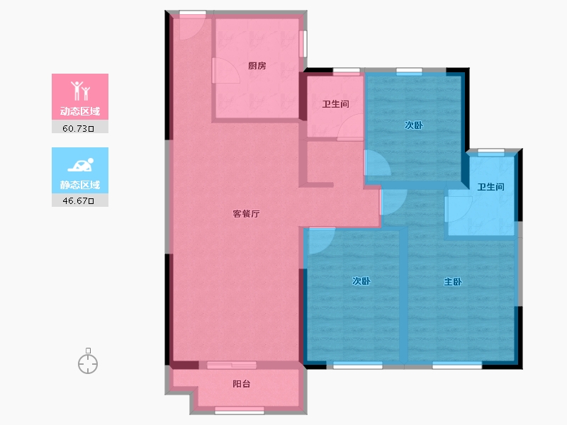 黑龙江省-哈尔滨市-绿地·东北亚国博城-96.00-户型库-动静分区