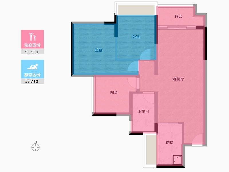 广东省-佛山市-首创禧瑞园著-69.95-户型库-动静分区