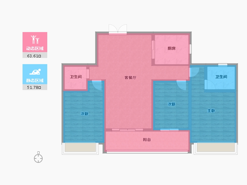 浙江省-杭州市-锦尚和品府-103.24-户型库-动静分区