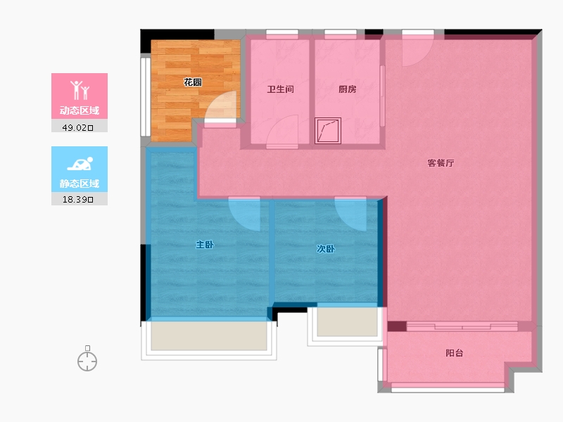 广东省-佛山市-捷和广场-65.43-户型库-动静分区