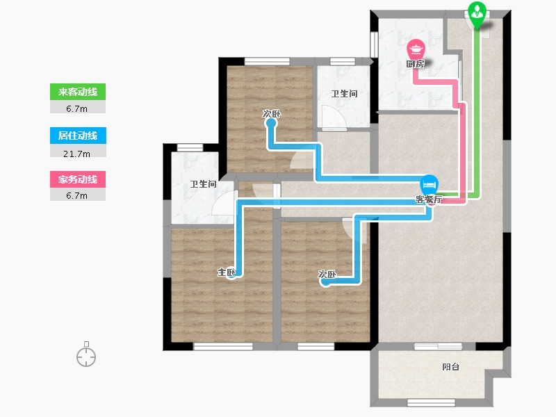 黑龙江省-哈尔滨市-绿地·东北亚国博城-94.39-户型库-动静线