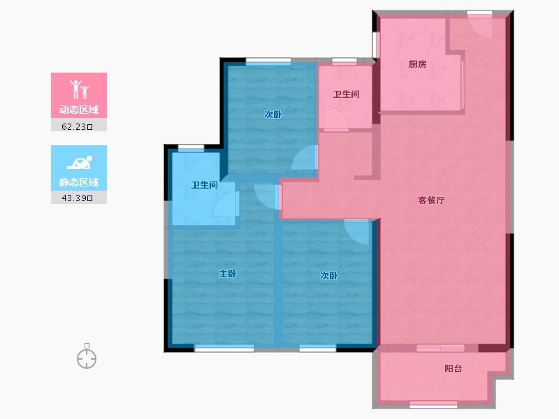 黑龙江省-哈尔滨市-绿地·东北亚国博城-94.39-户型库-动静分区