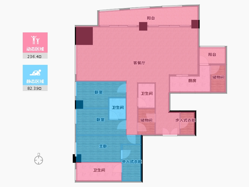 重庆-重庆市-重庆来福士住宅-291.27-户型库-动静分区