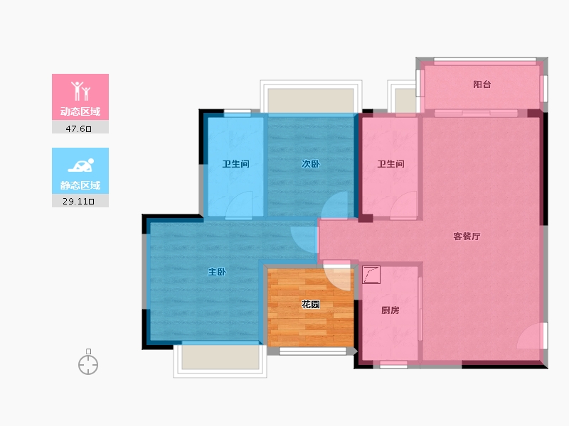 广东省-佛山市-捷和广场-74.83-户型库-动静分区