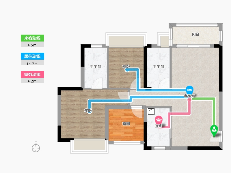 广东省-佛山市-捷和广场-74.83-户型库-动静线