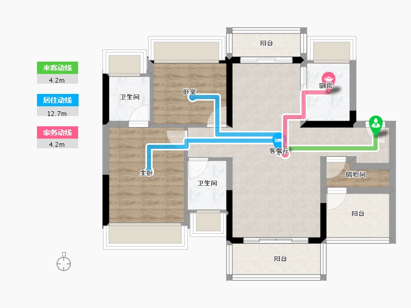 广东省-中山市-时光樾-75.06-户型库-动静线