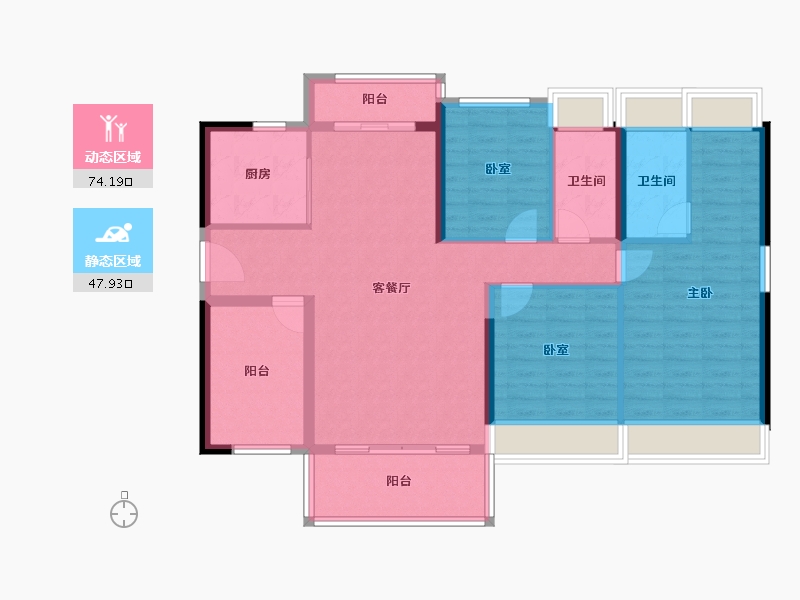 广东省-佛山市-ICC碧桂园三龙汇-110.21-户型库-动静分区