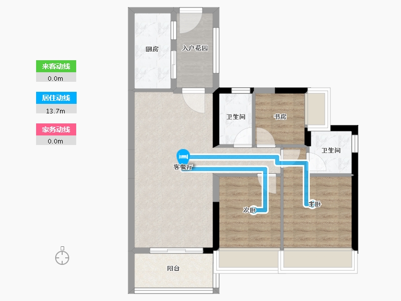 广东省-佛山市-ICC碧桂园三龙汇-70.91-户型库-动静线