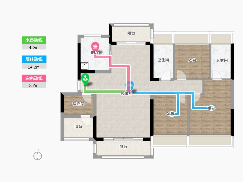 广东省-佛山市-建发融创雅居乐·和玺-104.01-户型库-动静线