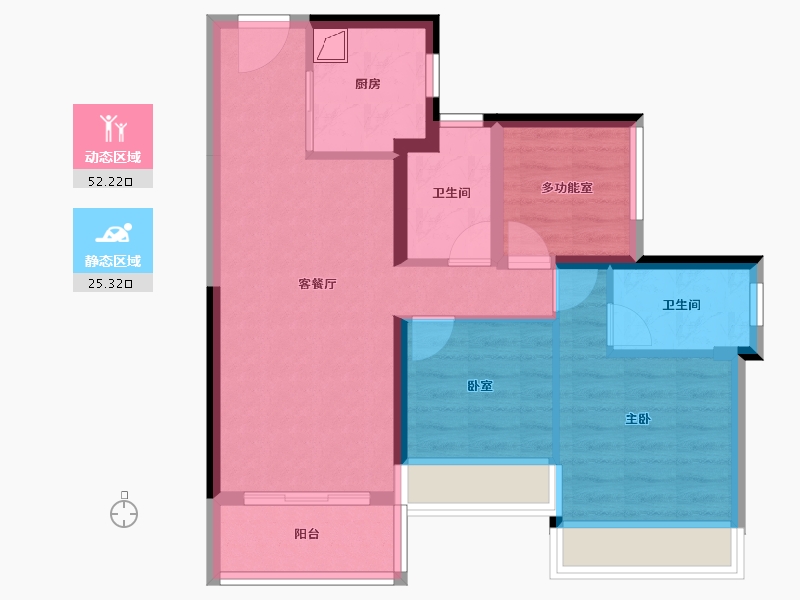 广东省-佛山市-龙光玖龙臺-68.23-户型库-动静分区