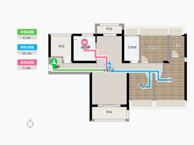 广东省-佛山市-中洲府-100.20-户型库-动静线