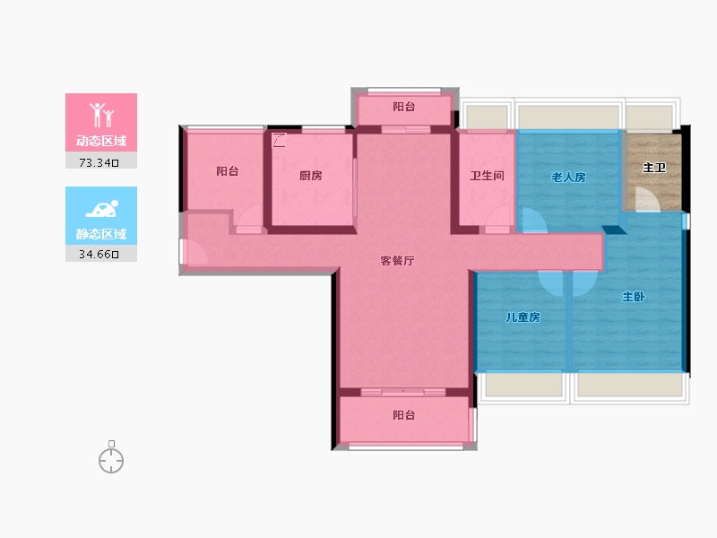 广东省-佛山市-中洲府-100.20-户型库-动静分区