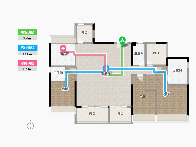 广东省-佛山市-ICC碧桂园三龙汇-163.75-户型库-动静线