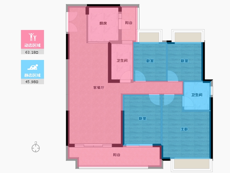 广东省-佛山市-中交诚湾悦府-98.13-户型库-动静分区